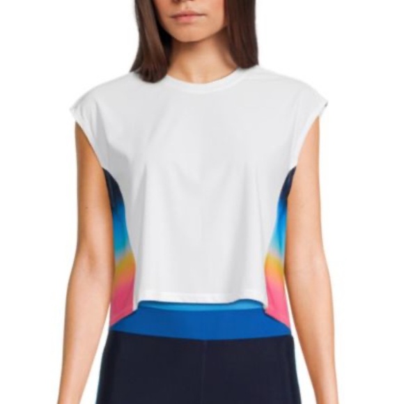 NWT Beach Riot White and Blue Tee Medium - Picture 1 of 5